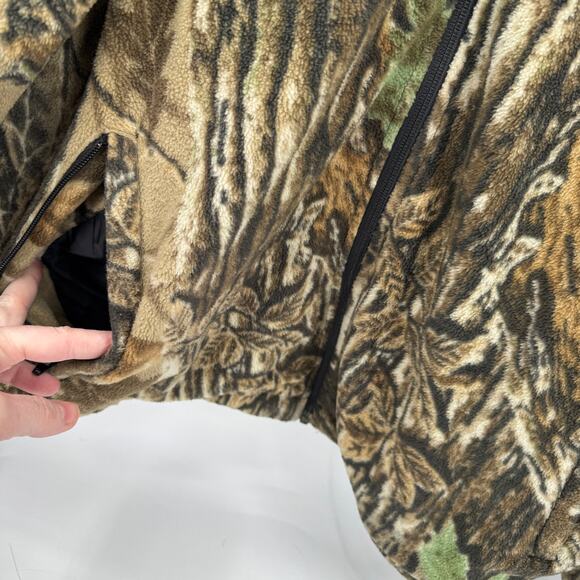 Duxbak Reversible Jacket Mens Large Camo Fleece Black Nylon Full Zip + Pockets - Picture 7 of 10